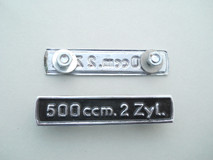 Zündapp K500 Plakette 500ccm.2Zyl Schwarz