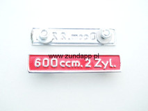 Zündapp Emblemat / 600ccm2Zyl / czerwony